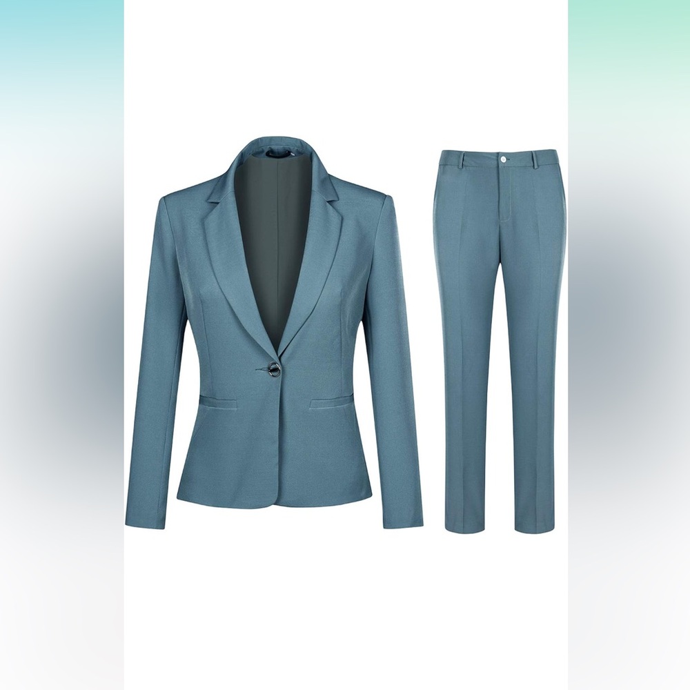 Women’s green 1 button blazer with matching pants, size small